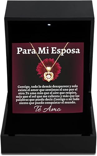 Pendiente, Collar de Regalo Para Esposa En forma de Corazon Plateado y Dorado Regalo Para Mujer Personalizado