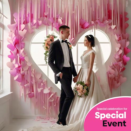 Image of 4 Hot Pink Streamers, 328ft Pack of Crepe Paper Party Decorations