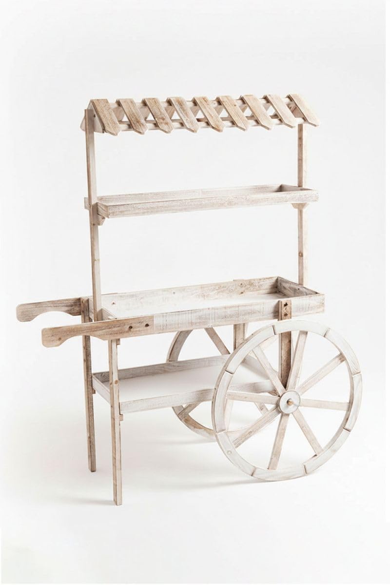 Regalos Miguel - Carritos Candy Bar - Carrito Candy Bar Madera Strawberry Envejecido - Madera Natural