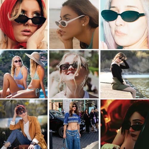 Retro Oval Sunglasses for Women and Men Tiny Small Oval Glasses Fashion Cat Eye Shades3