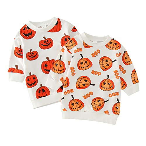 Kids Boys Halloween Long Sleeve Pullover Tops Toddler Halloween Outfit Kids Pumpkinwork Long Sleeve