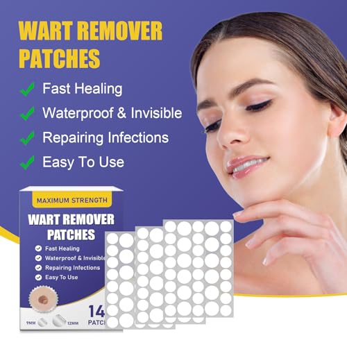 wabriny maximum strength wart remover patches fast amp easy operate hydrocolloid waterproof invisible sticker skin care removal patches for all skin types 144pcs-g3