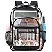 Esfoxes Heavy Duty Clear Backpack, School Backpack College Bookbag PVC See Through Transparent Backpacks (Black)