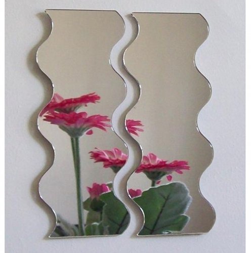 Super Cool Creations Par de Espejos ondulados – 35 cm x 14 cm (Juntos 35 cm x 28 cm)