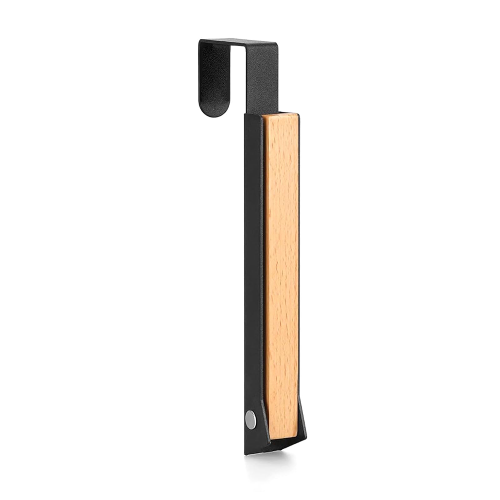 Pffiocix Black Foldable Over Door Hanger 6 Hooks Wood & Metal Space Saver Multipurpose Bathroom Closet Hooks For Bathroom, Closet, Bedroom