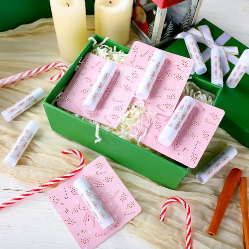 Image of 24 Pcs Christmas Nutcracker Flavor Lip Balms Bulk Pink Nutcracker Gifts Candy Lipstick for Christmas Birthday Party Favor Guest Lip Balm Gift Set Travel Size Winter Favors Decorations