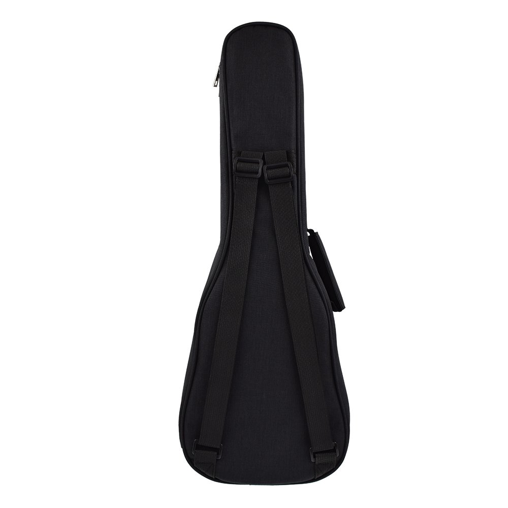 CLOUDMUSIC Ukulelen-Tasche, gepolstert, Rucksack für Sopran, 53,3 cm (21 Zoll), Sopran, Schwarz