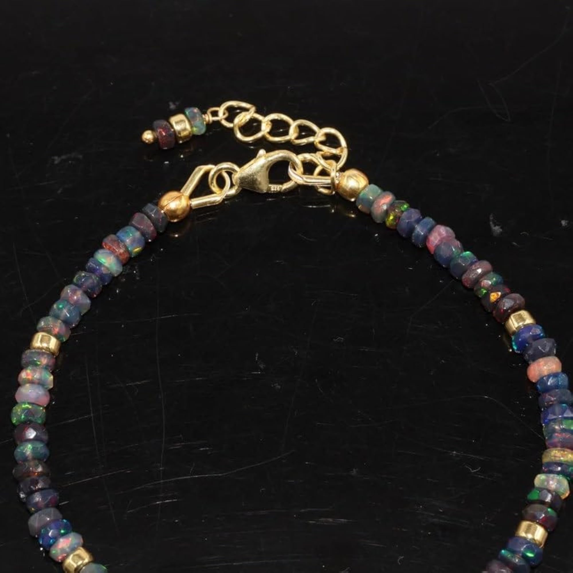 Black Ethiopian Opal Bracelet for Men & Women, Fashion Gift