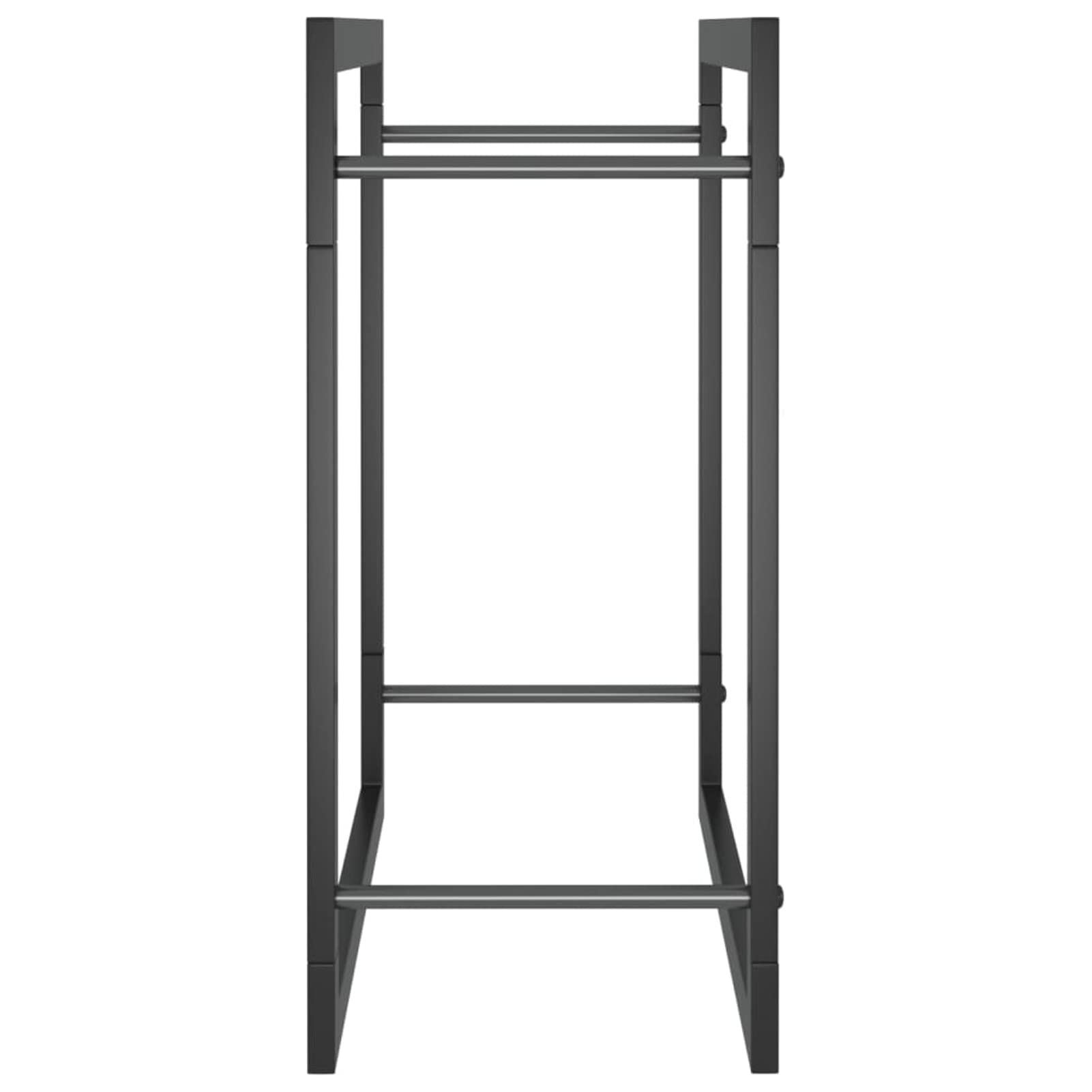 Homgoday Portalegna Nero Opaco 50x28x56 cm in Acciaio, Portalegna da Interno, Portalegna da Ardere, Porta Legna per Camino, Legnaia da Interno, Impilabile Stufa Ripiano Legno