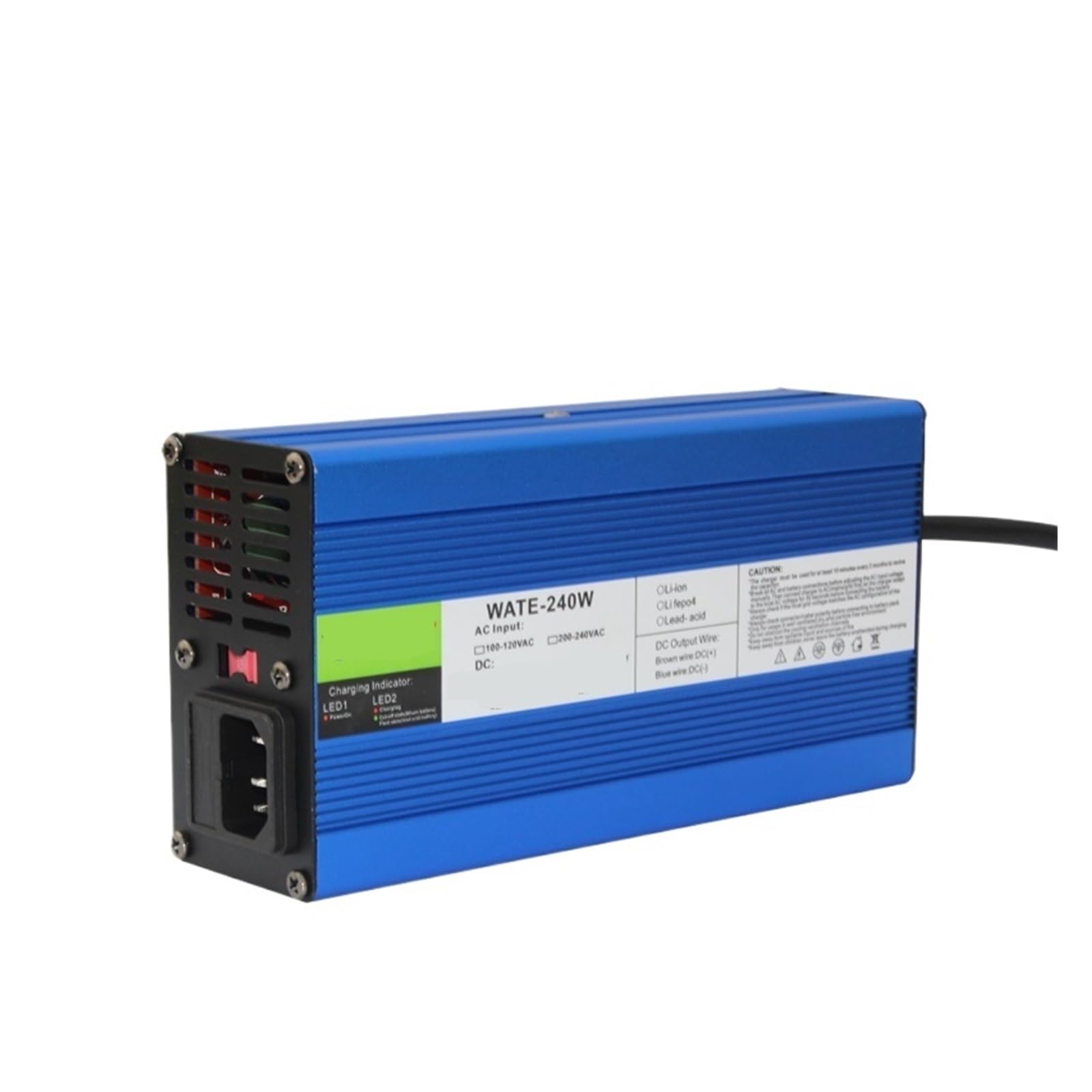 Chargeur LiFePO4 73V 3A pour batterie lithium 60V 20S avec connecteur DC