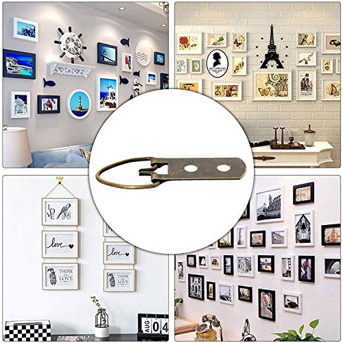 Image of MroMax 10PCS Ring Picture Frame Buckle 2.13 inch x 0.63 inch Bronze Tone Assortment Kit for Home Decoration Picture Frames Photo Hanging Solutions