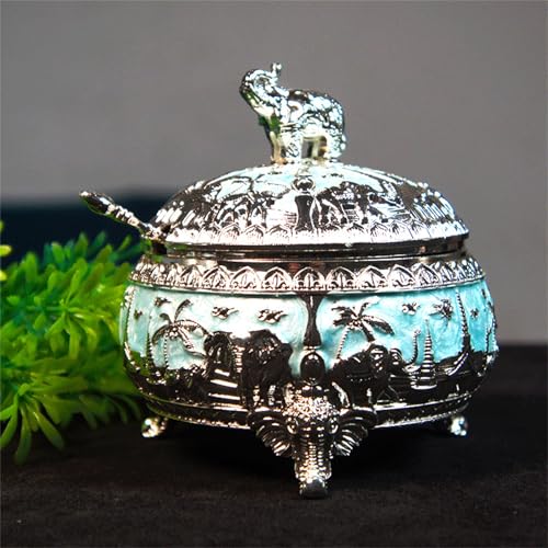 Sucrier en métal design éléphant, objet d'art de table de luxe - 8