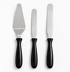 Kit com 3 Espátulas para Confeiteiro em Aço Inox Espátulas de Confeitaria para Alisar, Rechear e Servir Bolos e Tortas