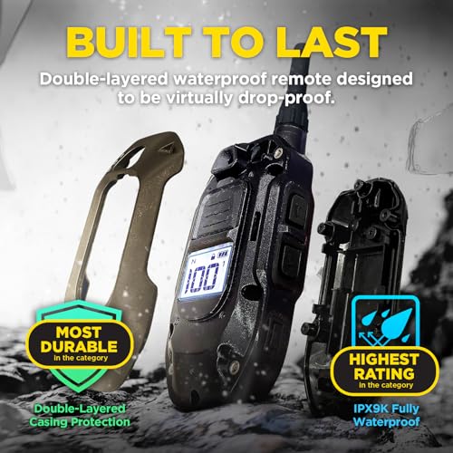 Image of Dogtra 1900X Handsfree E-Collar for Dog Training - 3 /4 Mile Range, for Dogs 45 lbs+, Waterproof, 100 Stimulation Levels, Vibration, Tone, Rechargeable - Hands-Free Remote for Dog Owners and Trainers