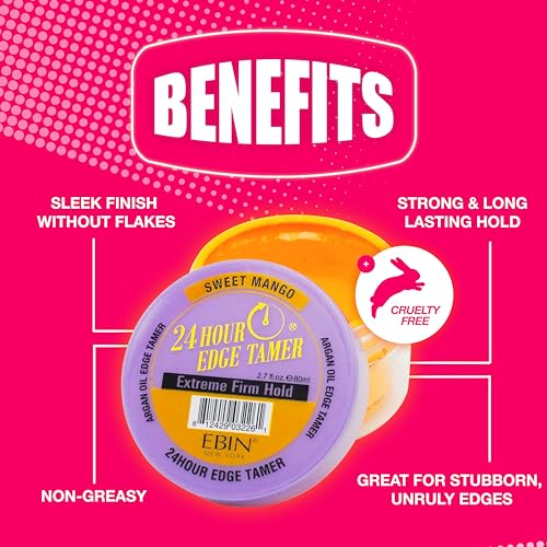 Ebin New York ETXWB250 24 Hour Edge Tamer Refresh (8.25Oz/ 250Ml, Wild Berry) | Extreme Firm Hold, Smooths & Tames Frizz | No Flaking Or Drying | High Shine, Long Lasting, All Hair Types thumb #4