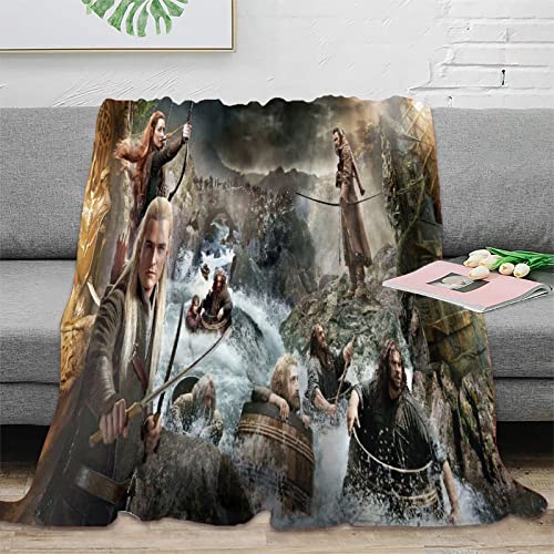 Couverture De Film Le Seigneur des Anneaux Couverture Imprimée en 3D pour Adultes Et Enfants Super Douce Et Chaude en Flanelle pour Femmes Couvertures en Polaire pour Lit,Canapé,Chaise,Voiture