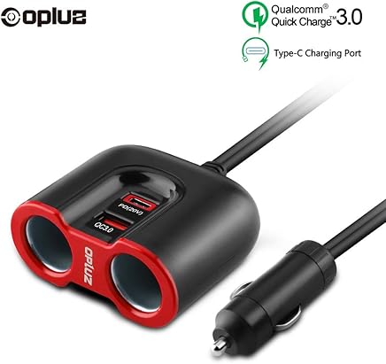 Cargador de Coche USB Tipo C, Opluz 12V / 24V Carga r?pida 3.0 y entrega de energ?a 2 Encendedor de cigarrillo separador de coche con 31.5 FT Cable de extensi?n para Nexus 6P, Nexus 5X, LG G6, Galaxy Cargador de Coche USB Tipo C, Opluz 12V / 24V Carga r?pida 3.0 y entrega de energ?a 2 Encendedor de cigarrillo separador de coche con 31.5 FT Cable de extensi?n para Nexus 6P, Nexus 5X, LG G6, Galaxy