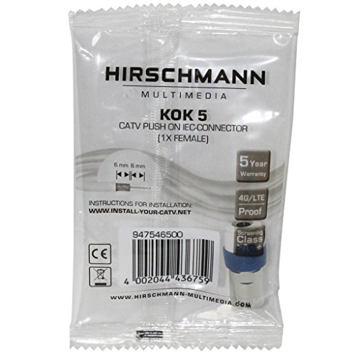 Hirschmann KOK 5 coaxiale stekker vrouwelijk 7,2 mm 75 Ohm blauw wit 1 stuk (S)) - Image 3