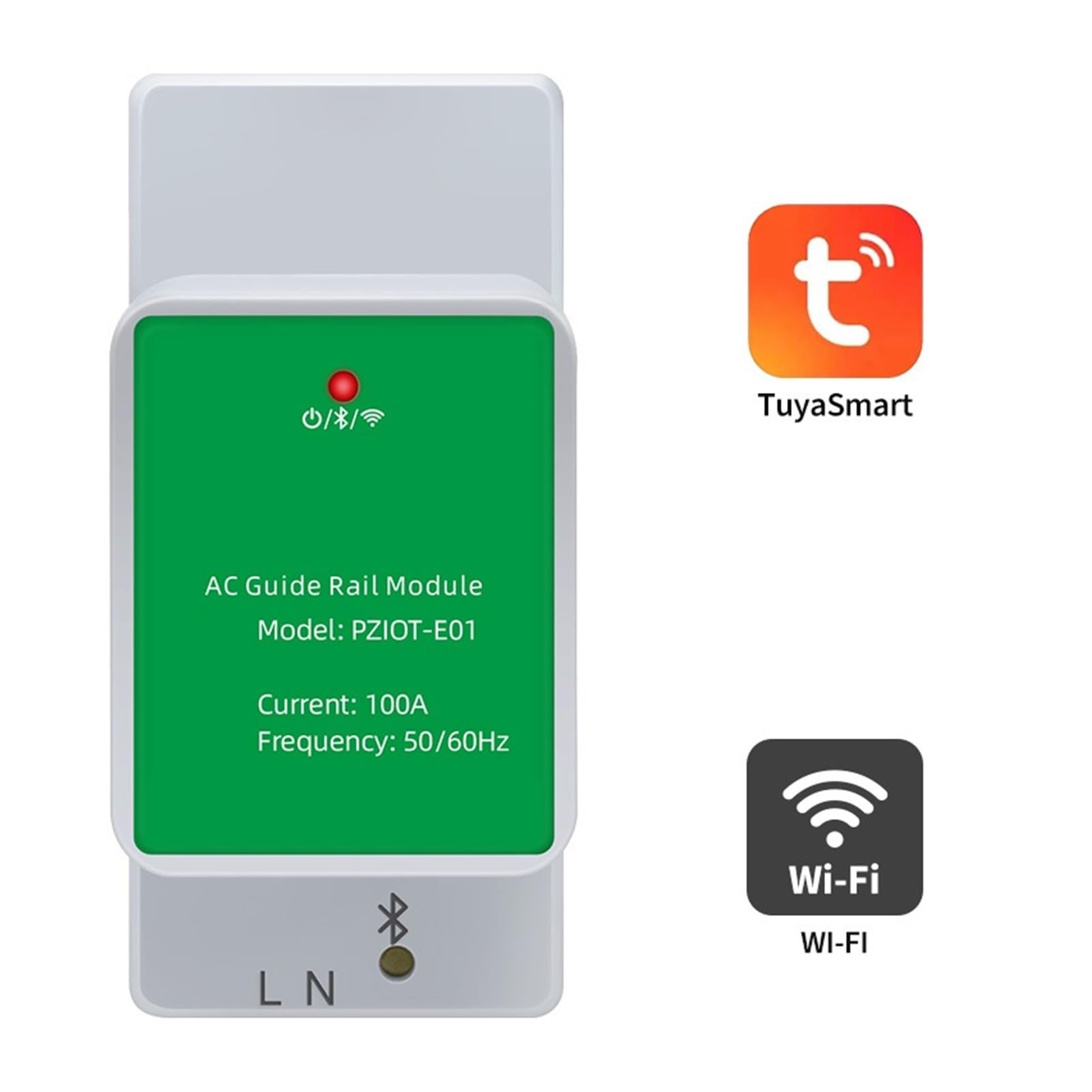 Medidor Inteligente Monitor De EnergíA Monofásico 6 En 1 CA Eléctrico DIN Rail WiFi Inteligente Kwh Medidor De Energía Medidores De Consumo De Energía Vatímetro Voltímetro Amperímetro E01