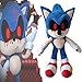 Peluche Blood Sonic.exe de 14.6 Pulgadas, Regalos de Animales de Peluche Dark Sonic The Hedgehog para fanáticos
