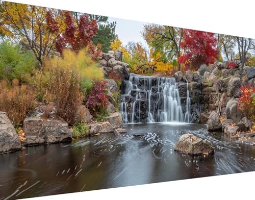 Diamond Painting Cascade 5D pour Salon | Broderie Diamant Paysage Zen Grande Taille 60x120cm