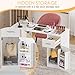 SDMY Manicure Table, Nail Tech Desk with Dust Collector, Nail Salon Table Station with Dust Bags, Beauty Salon Nail Supplies Workstation with Drawers Storage Cabinets, White Leather Pad w/Diamonds