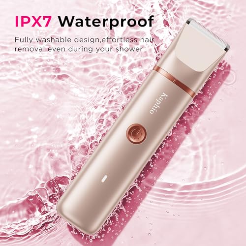 Image of Bikini Trimmer for Women with Dual Head - IPX7 Waterproof & Painless Eletctric Razors for Public Hair - Eletric Shaver for Underarm Leg Body (Gold)