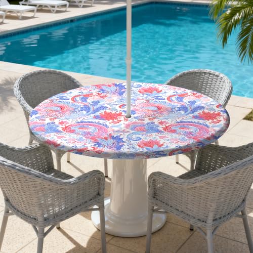 ARTSGOO Outdoor Tablecloth with Umbrella Hole and Zipper Fits 53-60" Tables by ARTSGOO - Used condition - Image 8
