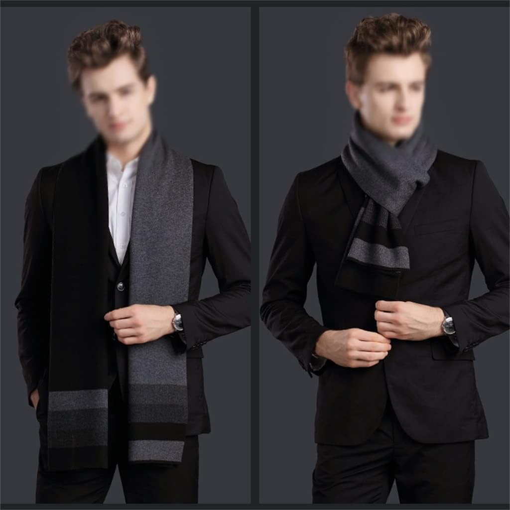 JSEIAJB For Men In Autumn And Winter Versatile Scarf Casual Stripe Gift Wool