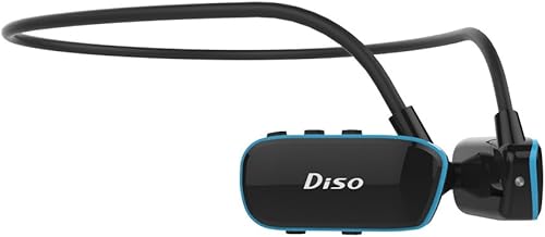 DISO Reproductor de MP3 impermeable IPX8 con memoria flash de 8 GB y auriculares de repuesto Batería recargable incorporada de carga rápida y larga