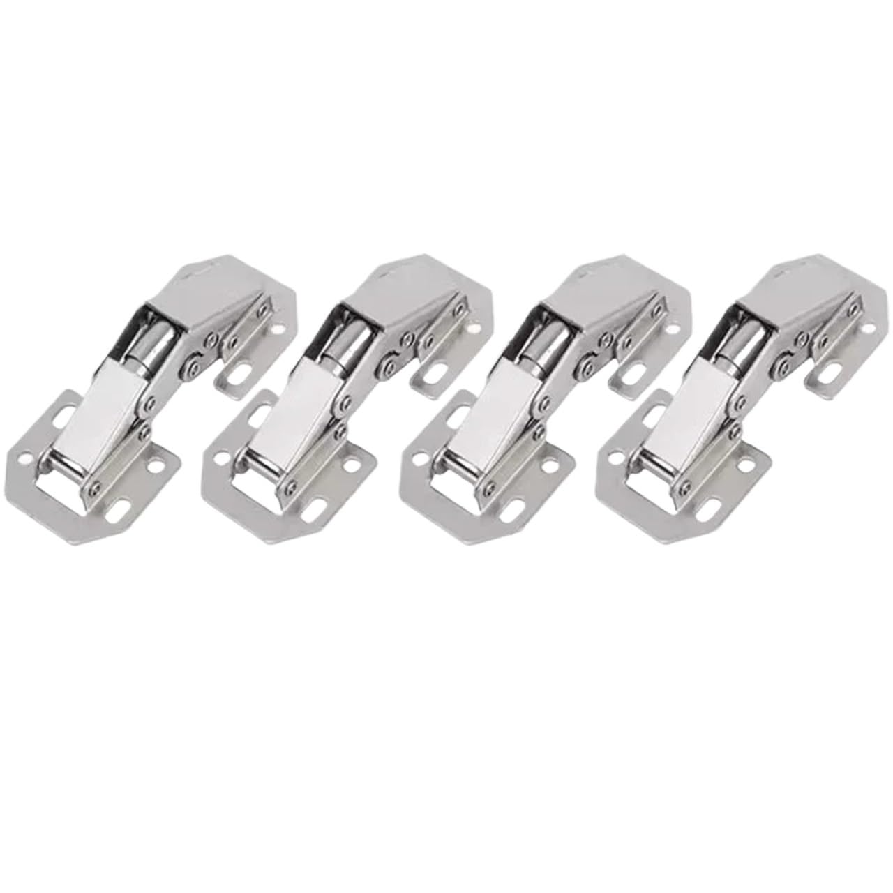Cidegoo 4Pcs Cabinet Hinges Hinges Stainless Steel 90 Degree No-Drilling Hole Silver Kitchen Cabinet Cupboard Furniture Hardware Accessories For Cupboard Furniture(4Pcs)