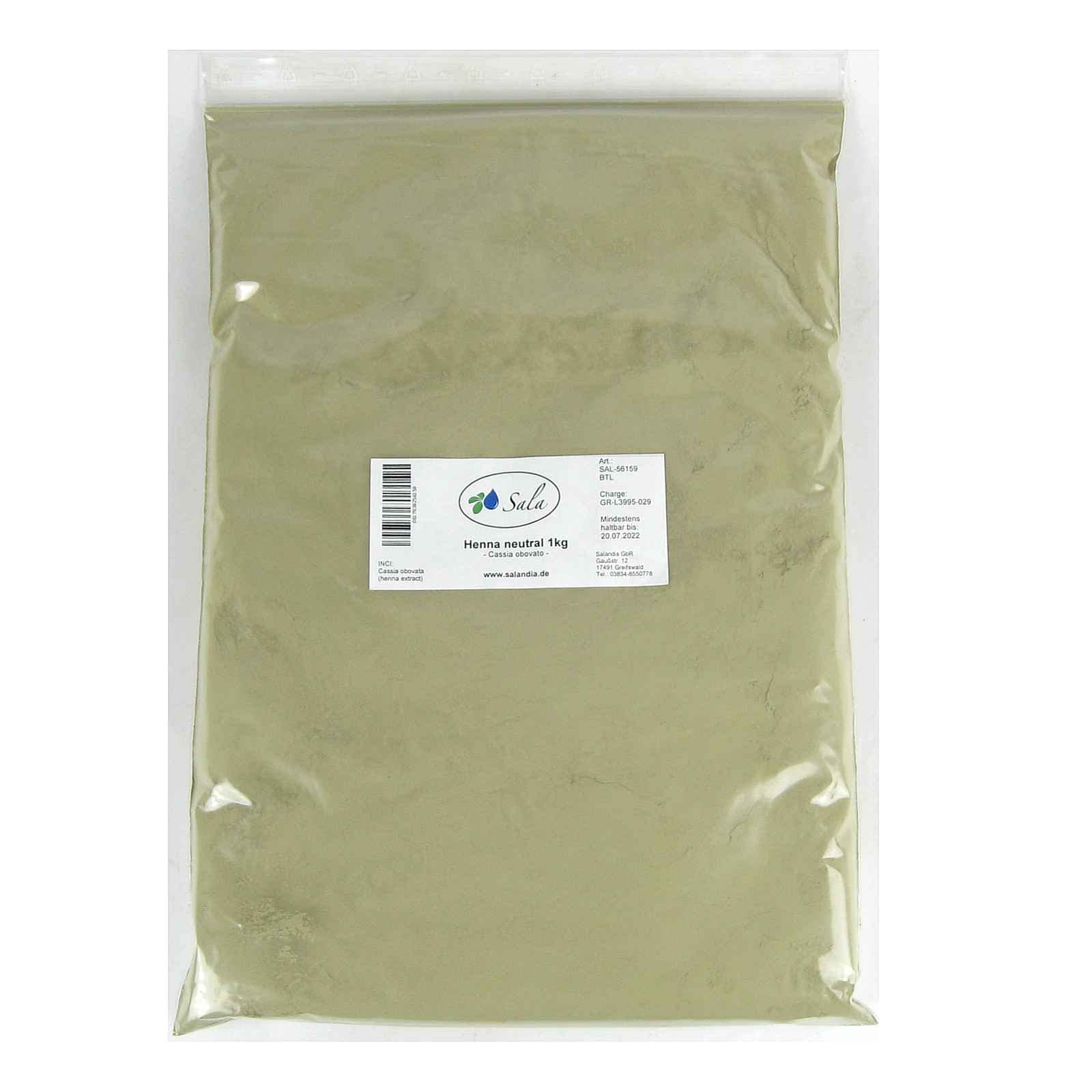 Sala Henna proszek neutralny Cassia obovata 1 kg 1000 g worek