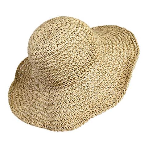Sombrero de Paja de Las Mujeres, Gorra de Sol de ala Ancha Señora Trenzado Cover