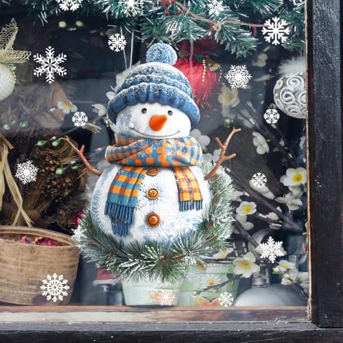 WandSticker4U®- Fensterbilder Weihnachten Kinder SCHNEEMANN mit...