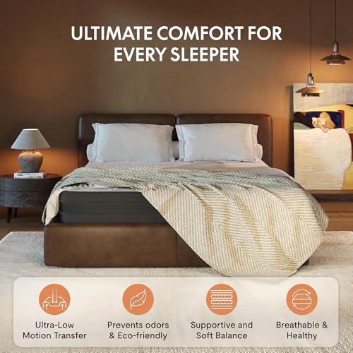 Image of FLEXISPOT 12'' Gel Memory Foam Mattress, Bamboo Viscose, Assembled in USA