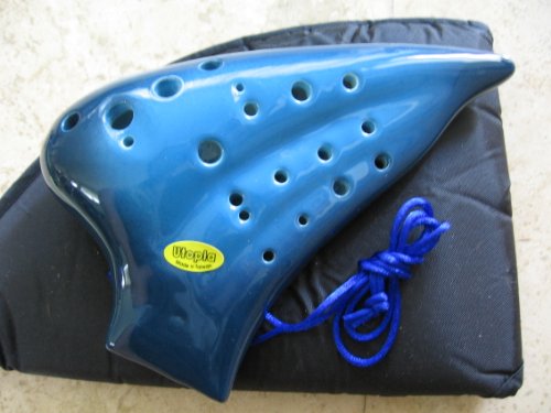 Utopia Ceramic Ocean Blue Color / Pattern Alto C Key / 3 Octave Chromatic Range Ceramic Ocarina - High temperature Kiln Treated good Hardness Endurability