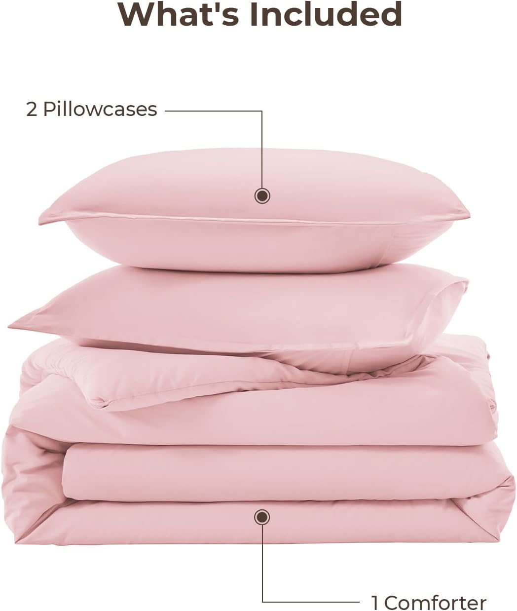 Litanika Pink Twin/Twin XL Comforter Set, 2 Pieces Girls Teen Kids Cute Soft Solid Bedding Comforter Set, All Season Bed Set (66x90In Comforter & 1 Pillowcase) - Image 7