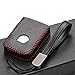 Vitodeco Genuine Leather Smart Key Fob Case Compatible with Volvo XC40, XC60, XC90, S90, S60, V60, V90, EX30, EX40, EX90 2019-2026 (4-Button, Black/Red)