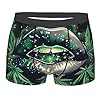 Cannabis Leaves Green Lips Glitter Marijuana Abstract Men'S Boxer Briefs Cool Underwear For Men Soft Comfortable