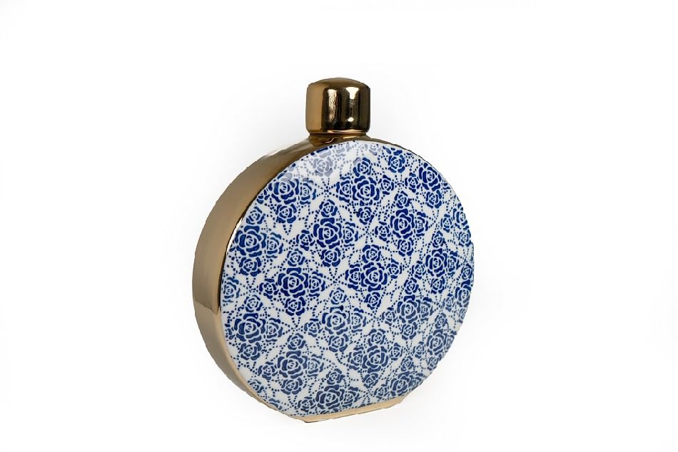Tibor Circulo jarre en porcelaine bleue et blanche vase de décoration