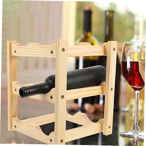 Soporte de madera para botellas de vino, 6 botellas miniatura 5
