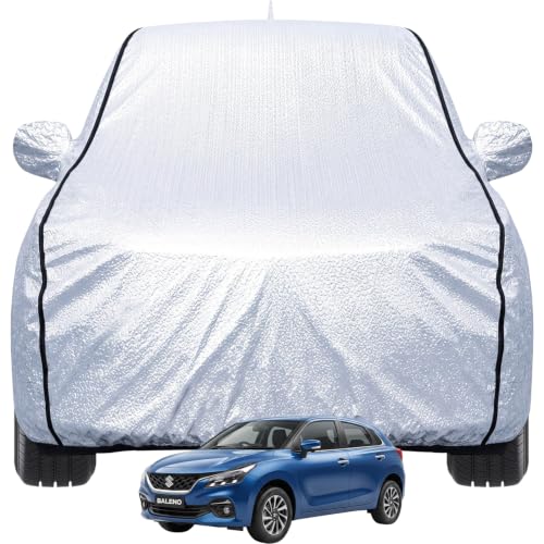 Pivalo Car Cover for Maruti Baleno All Model & Years (2015-2026) 100% Waterproof with Mirror & Antenna Pocket Triple Stitched Bottom Elastic Dustproof