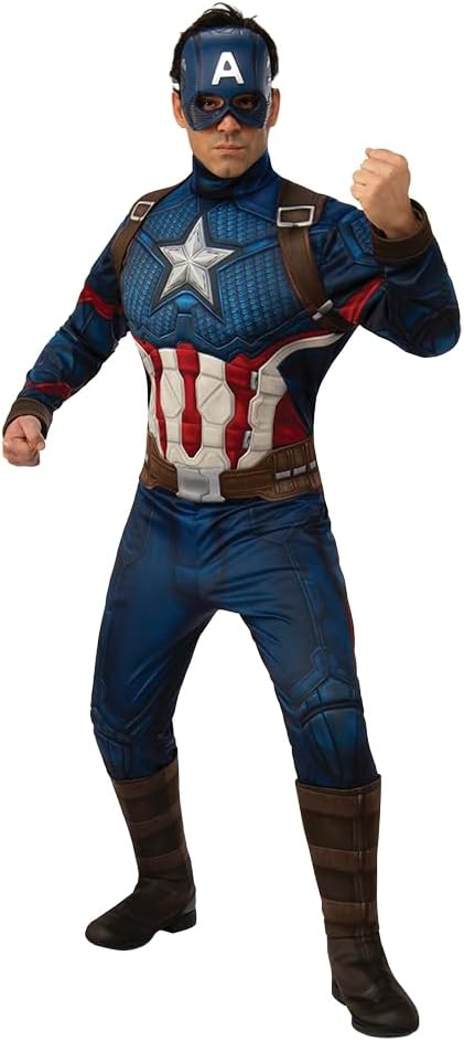 Rubie's Official Avengers Endgame Captain America, Deluxe Adult Mens Costume Halloween