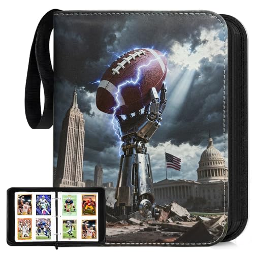 Football Card Binder with Sleeves 400 Pockets, Card Holder Organizer Display Case Compatible with Trading Card, Sport, Football, Baseball, TCG Cards
