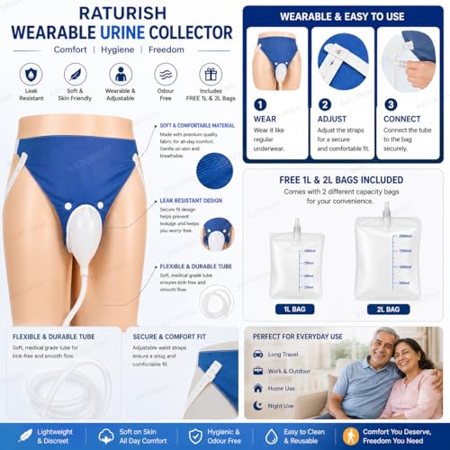 Image of Wearable Urine Collector for Women | Leak-Proof & Comfortable | Reusable Portable Hygiene Solution with 1000ml & 2000ml Bags | Ideal for Travel & Night Use | For Women