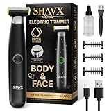 SHAVX Mens Trimmers for face and Body, Beard Shaver with Skin-Safe Dual Razor Blades for...