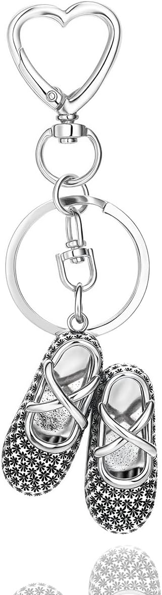 Bag Charm Heart-Shaped Keychain with Ballet Dancer, Bunny Backpack, Ballet Shoes Purse Charms for Handbags 3D Keychain