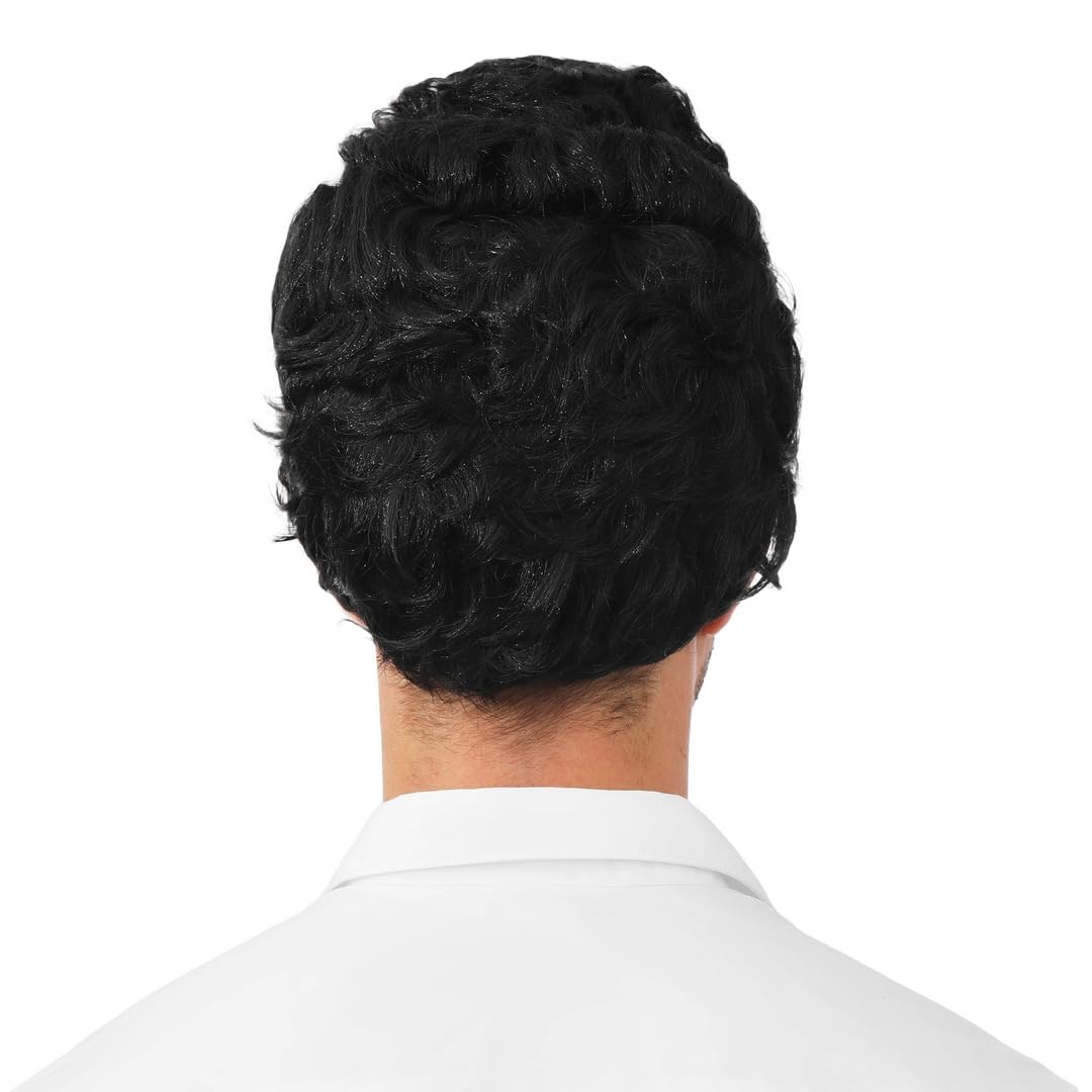 P'TIT CLOWN - Perruque Déguisement Homme - Look Rock'n'Roll, Star - Idéale pour une Soirée Déguisée, Carnavals, Célébrations - Cheveux en Polyester