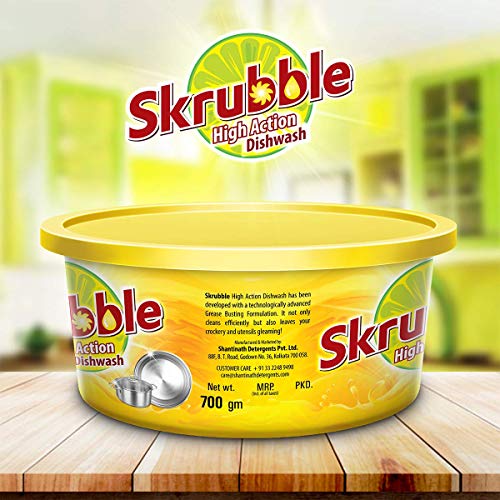 Image of Skrubble High Action Dishwash Bar with Free Scrub Pad, 700g