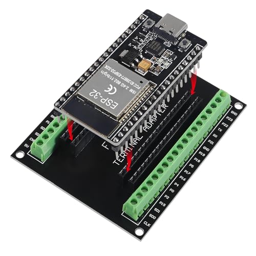 Image of ESP32 Development Board Type C 38Pin Narrow Version WiFi + Bluetooth Microcontroller ESP-32 ESP-32S Board ESP-WROOM-32 with ESP32 Breakout Board GPIO 1 into 2 Terminal Screw Board